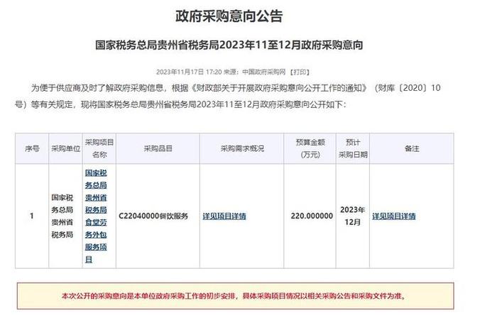 貴州省稅務(wù)局食堂勞務(wù)外包服務(wù)項(xiàng)目采購公告